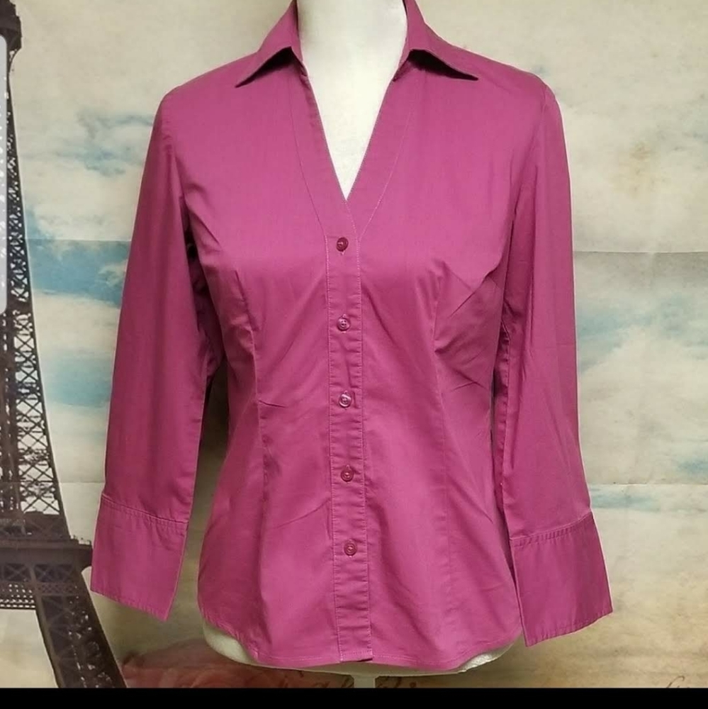 COPY - Ann Taylor fuchsia button down shirt